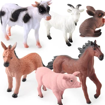 

4pcs/set Big Size Hollow Stuffing Animal Model Action Figure Farm Animal Action Figures Collection PVC Children Cognitive Toys