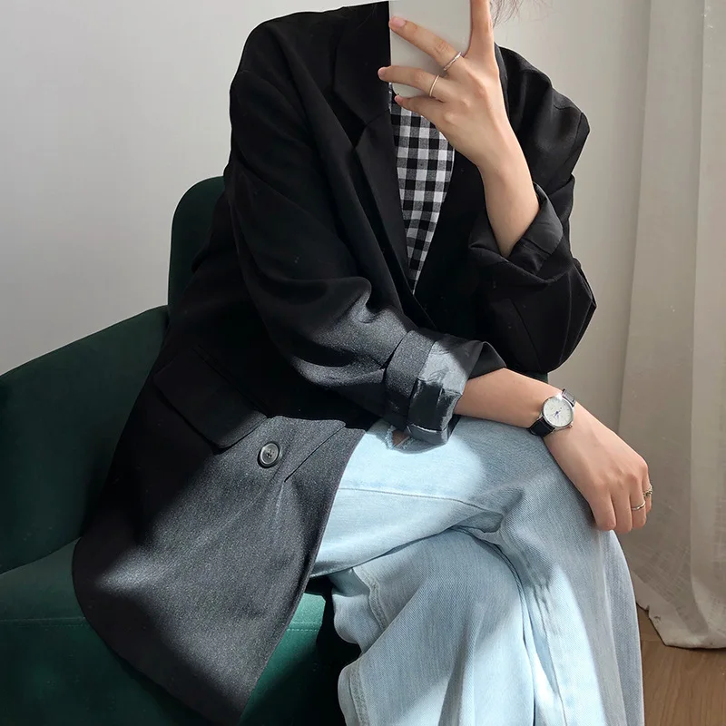 

Lu xi Women's Small Suit Coat Online Celebrity 2019 Spring And Autumn New Style Korean-style Loose-Fit Casual Blazer 2001