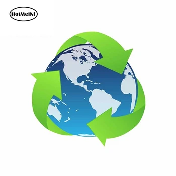 

HotMeiNi 13cm x 13cm For Green Earth Recycle Car Stickers And Decals Car Assessoires Cartoon Sunscreen DIY Occlusion Scratch