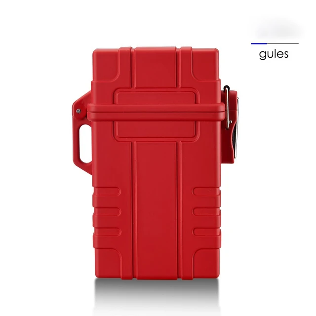 Waterproof USB Lighter New Cigarette Case Lighter Cigar Box Holder Windproof Gas Lighter Refillable Fire Butane Jet Hole Red