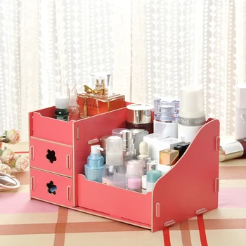

Cosmetic Storage Box Wooden Large-Capacity Skin Care Products Jewelry Nail Polish Storage Box Makeup Drawer Box