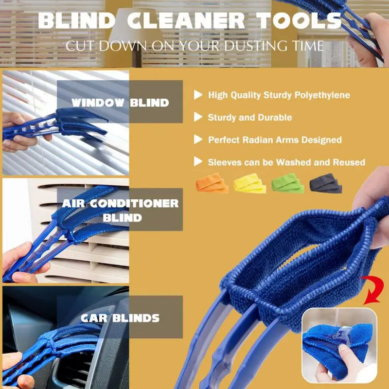New Portable Multifunctional Air Conditioner Blinds Dusting Brush Washable Cleaning Brushs Shutters Dust Collector Color Random