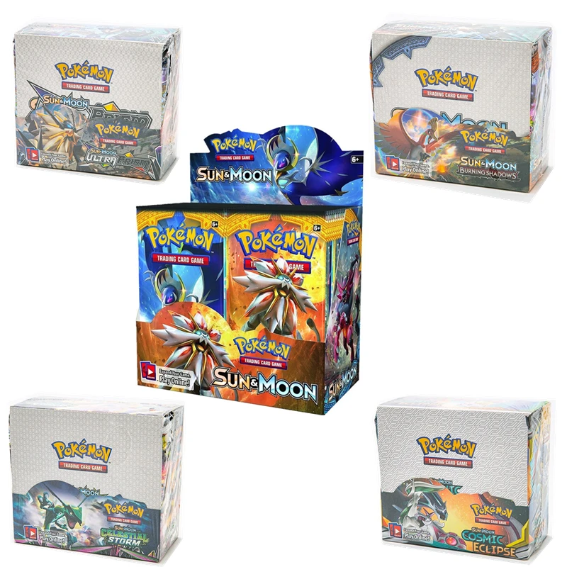 

Newest 324Pcs/Box 15 Style Pokemon Cards series TCG: Sun & Moon Series Evolutions Box Collectible Trading Card Game Kids Toys