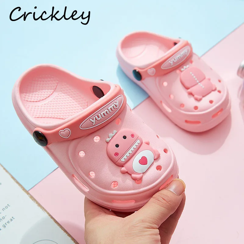 

Summer Toddler Boys Girl Cute Dinosaur Pattern Beach Shoes for Children Indoor Non Slip Slippers High Quality PVC Soft Croc Shoe