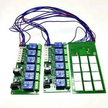

12-channel capacitive touch button module with relay board 12V power supply Self-locking point function