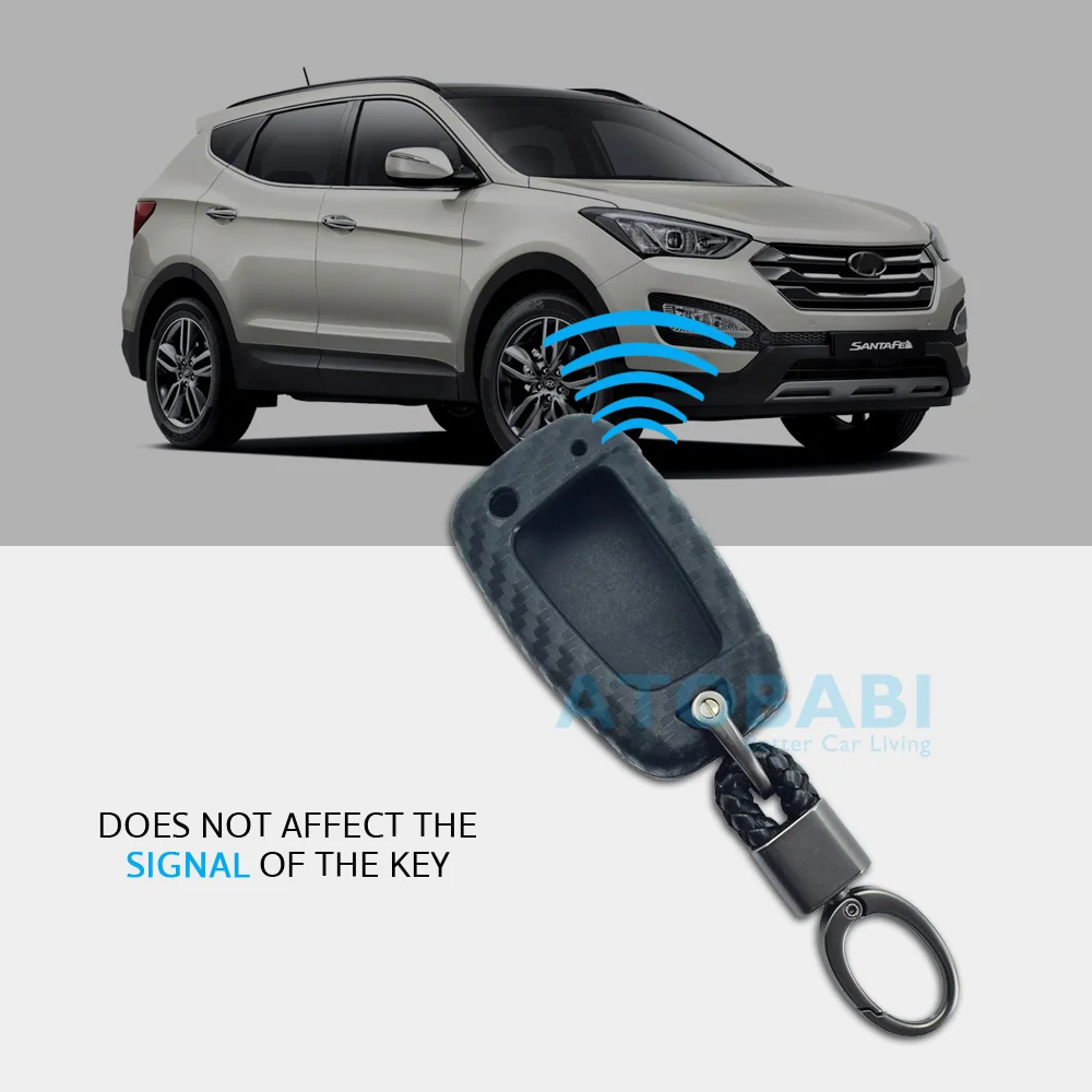 Карбоновый силиконовый чехол для ключей от машины для hyundai Accent Kona Santa Fe I30 IX35 Складной Дистанционный брелок крышка брелок защитная сумка