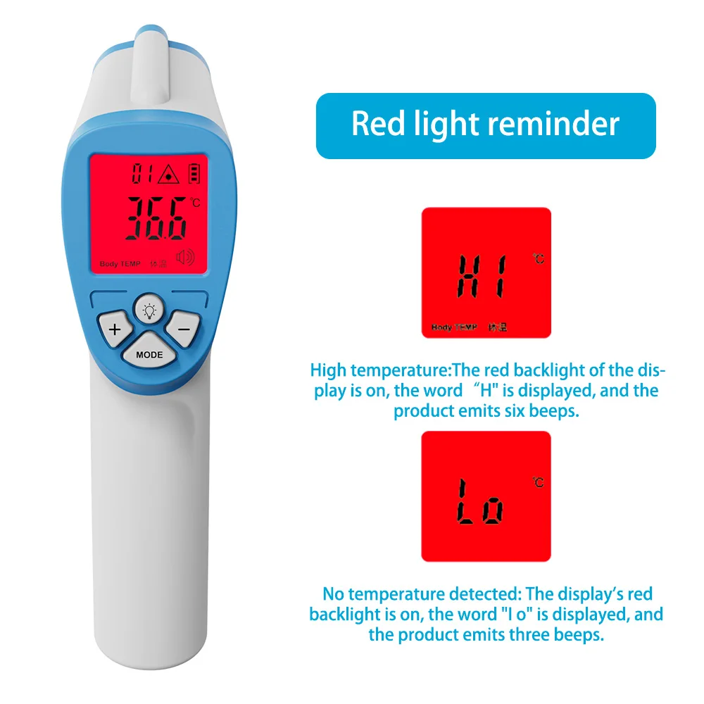 

Non-contact Handheld IR Infrared Thermometer Forehead Temperature Measurement High Accuracy Fast Measure LCD Display Thermometer