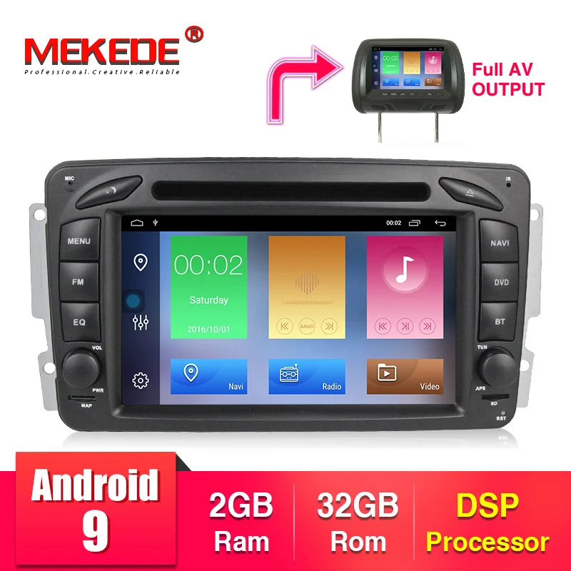 2+32G Android 9 Car DVD Player For Mercedes Benz W209 W203 W463 Viano W639 Vito Wifi 3G WIFI GPS Bluetooth Radio Stereo audio | Автомобили