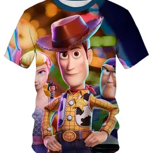 Топ с 3D-принтом и короткими рукавами с героями мультфильмов, футболка аниме «Дисней», «История игрушек», «Базз Лайтер», 3d-принт, милая футболка для мужчин и женщин