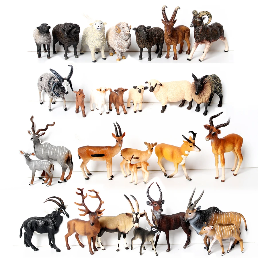 Реалистичные лесные дикие фигурки животных модель antelope Мериносовая овечка