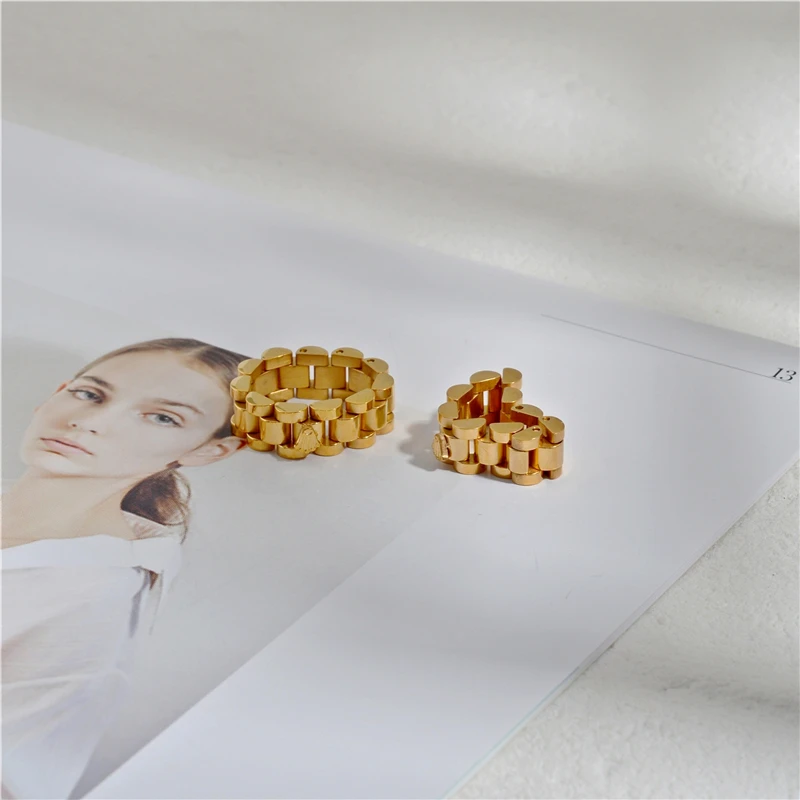 Timeless Wonder Amazing Geo Stackable массивные кольца женские ювелирные изделия панк коктейль Anillos Mujer Готический Подиум Ins дизайнер 4532
