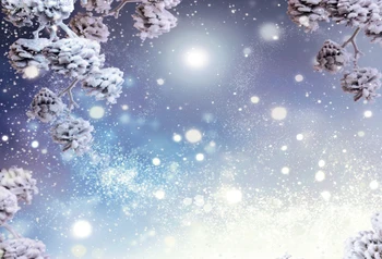 

Laeacco Christmas Beautiful Winter Scenic Photography Backgrounds Snowflake Polka Dots Pine Cone Tree Backdrops For Photo Studio