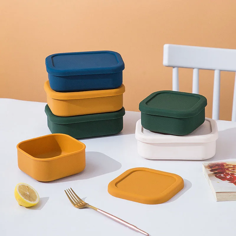 

Silicone Lunch Box Food Storage Container Bento BPA Free Microwavable Portable Picnic Camping Outdoor Silicone storage box