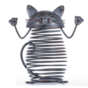 

Spring Cat Cork Container Iron Sculpture Cat Bottle Jar Trendy Creative Cork Container Practical Ornament Craft Gift