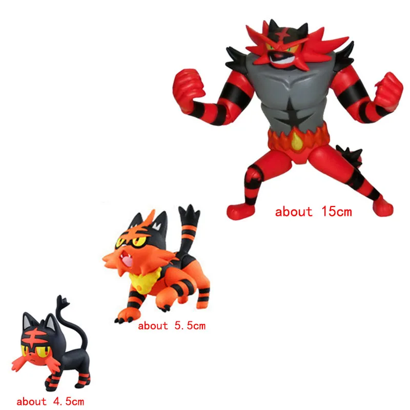 Takara Tomy Pokemon Litten Torracat Incineroar фигурка игрушки Аниме Покемон Litten Evolution фигурка игрушки подарки для детей