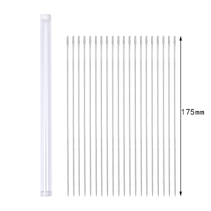 LMDZ 20Pcs 175mm Big Size Large Long Steel Needle Big Holes Sewing
