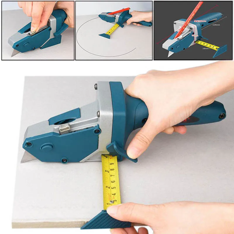 Elikliv Gypsum Board Cutting Tool Plasterboard Cutter,Drywall Cutting Artifact Tool with Tape Measure Woodworking Scribe Cutting Board Tools Hand Tools