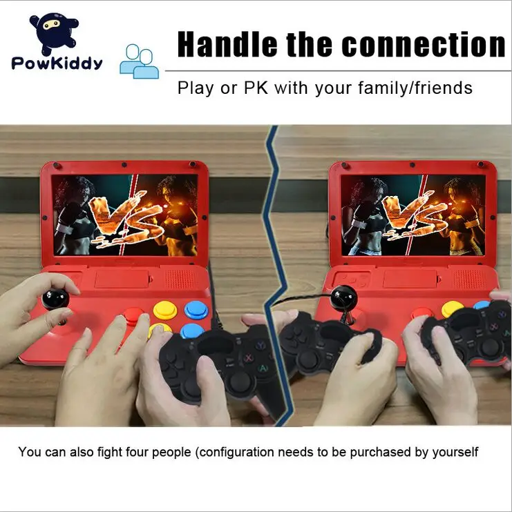 Powkiddy-a13大画面のビデオゲームコンソール,取り外し可能なリモコン 