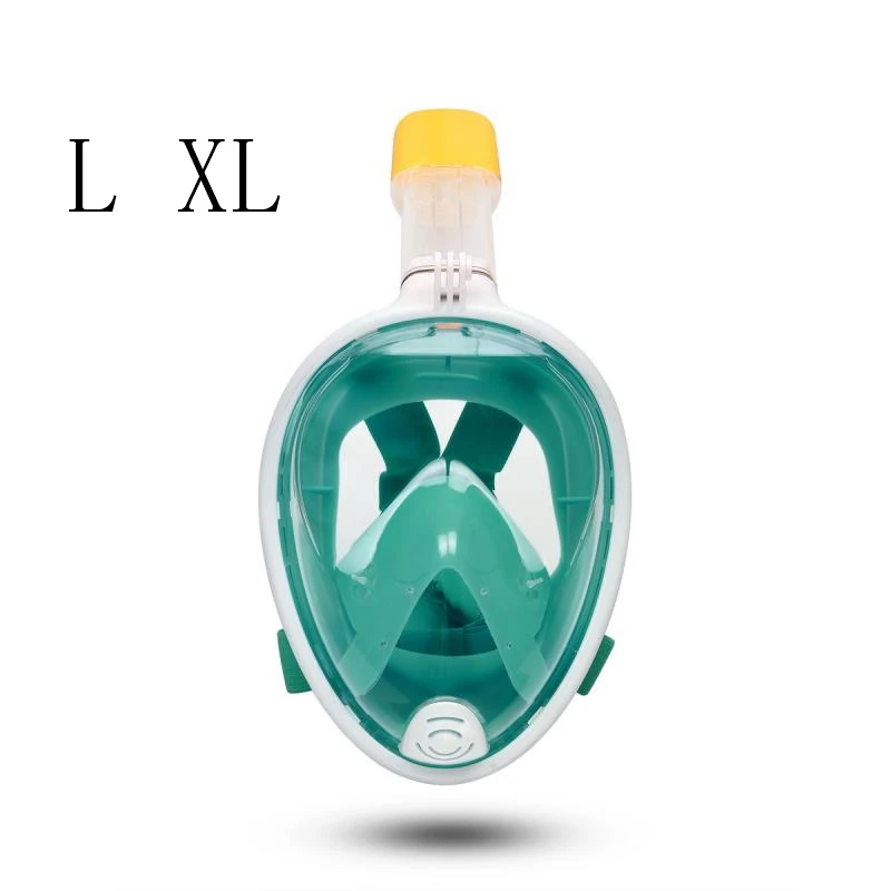 Green L XL Анфас Маска для подводного плавания арочная поверхность Подводная маска для дайвинга Анти-Туман Маска для подводного плавания для Подводное Плавание Подводная охота - Цвет: Green L XL