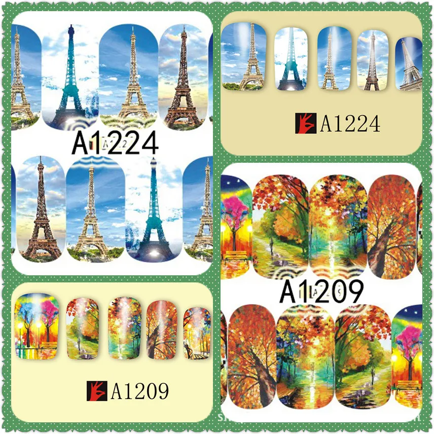 5 листов архитектурный пейзаж наклейки для ногтей дизайн дизайна макияжа Сделай