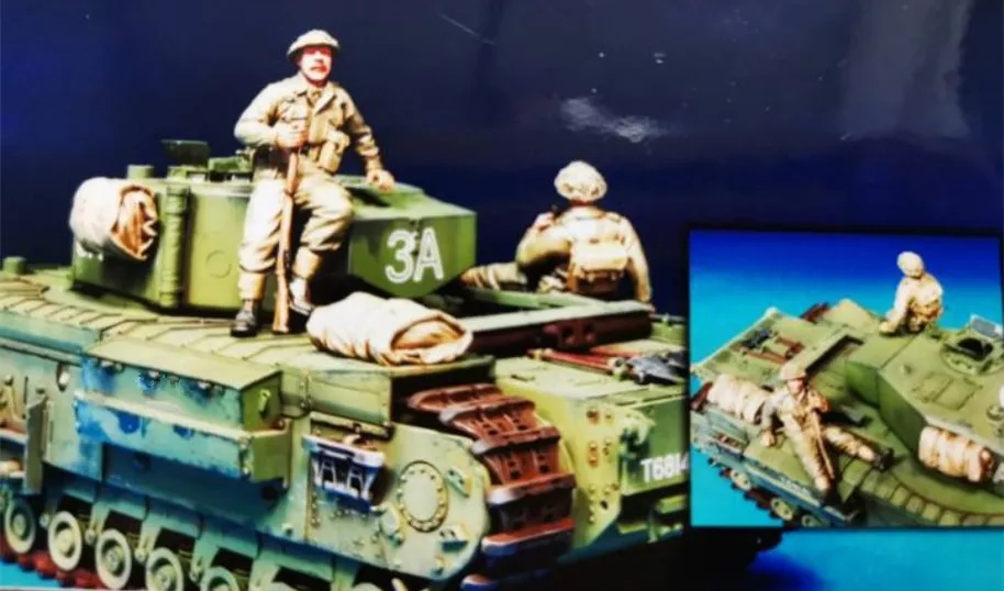 1/35 Resin Figure Model Kit Unassambled Unpainted//1018(2 FIGURES NO TANK) | Игрушки и хобби