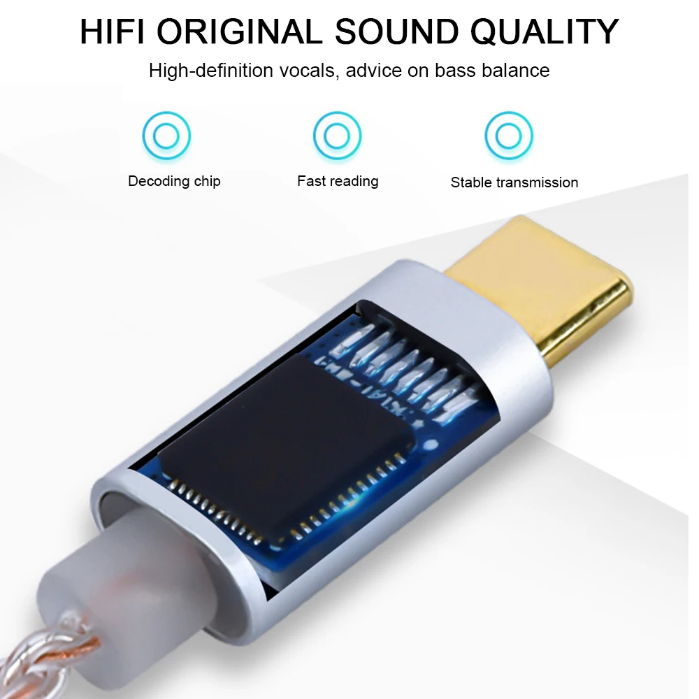 FDBRO New 32bit 384kHz Digital Decoder AUX Converter HIFI DAC Earphone Amplifier USB Type C To 3 5mm Headphone Audio Adapter