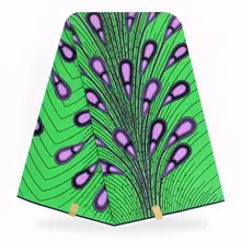 Зеленый павлин с Африканским принтом, вощеная ткань для свадебного платья DIY шитье настоящий голландский воск ткань из Анкары и Нигерии батик ткань