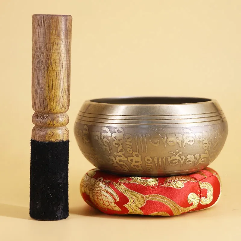 New Nepal Handmade Tibetan Singing Bowl Set Decorative-wall-dishes  Resonance Healing Meditation Yoga Bowl with Mallet 4