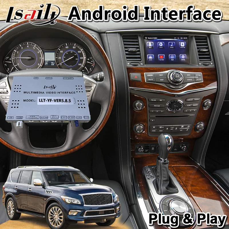 Автомобильный мультимедийный видеоинтерфейс Android с GPS навигацией для Infiniti QX80 2018