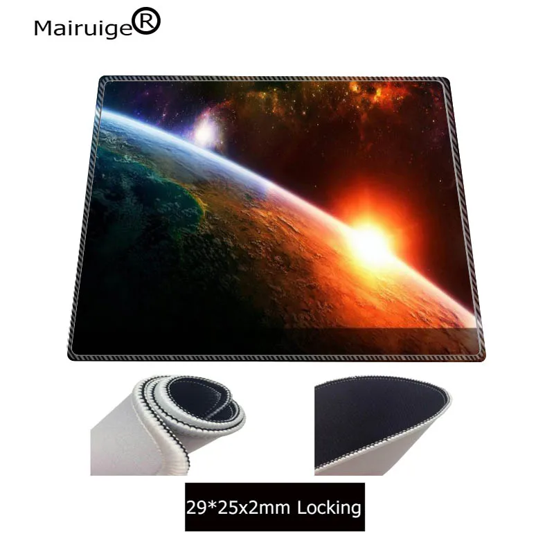  Cool Space Earth White Locking Edge Large Mouse pads For Computer Laptop Mousepad Computer desk mat