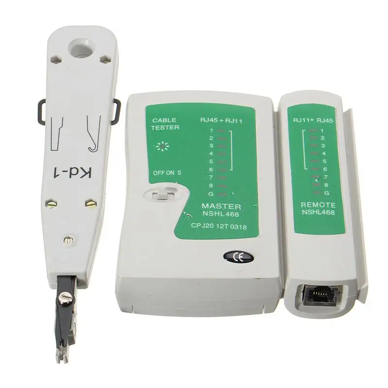 PPYY-11Pcs RJ45 сетевые инструменты кабельный провод ТЕСТЕР обжимной резак удар вниз RJ11 RJ12 RJ45 компьютер LAN щипцы набор инструментов
