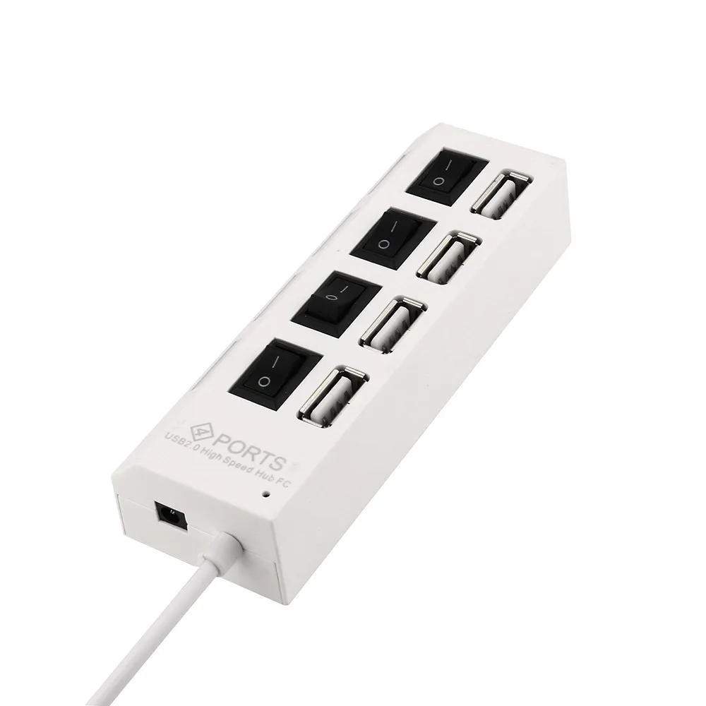 USB 2,0 концентратор многопортовый usb-адаптер 4-портовый расширитель несколько USB 4 Hab с адаптером питания USB2.0 концентратор с переключателем ВКЛ/ВЫКЛ для ПК