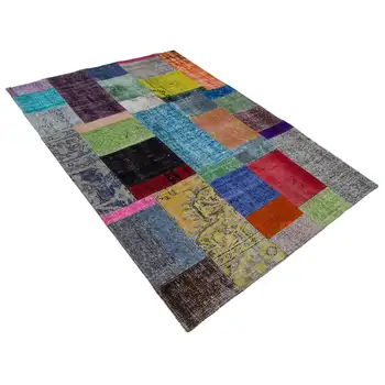 

143x201 Cm Multicolor Handmade Patchwork Rug-5x7 Ft