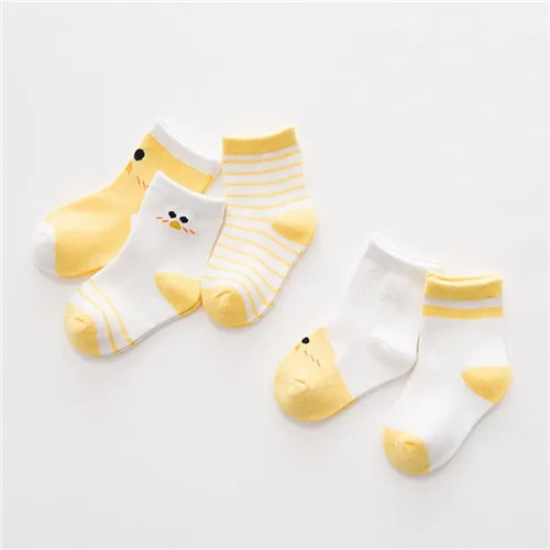 5 Pairs/lot Summer Boys Girls Mesh Socks Set 0-12Y Children Kids Thin Short Cotton Comfortable Toddler christmas - Color: 15