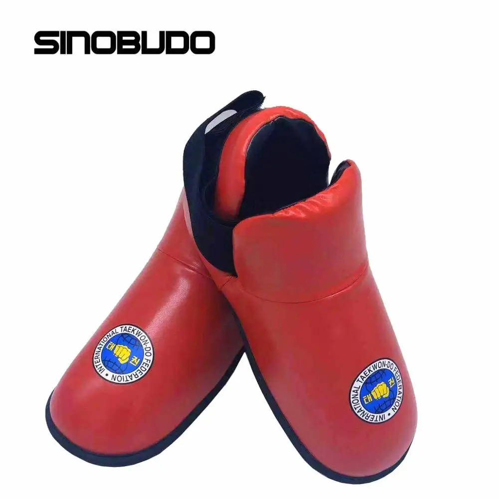 Martial Arts Protector ITF Taekwondo PU Leather Gloves Foot Ankle Guard Martial Arts Karate Training Protector Equipment