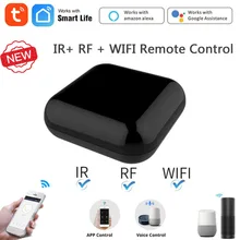 Tuya wifi + rf ir inteligente controle remoto rf aparelhos de controle de voz trabalho via alexa google casa inteligente vida aplicativo casa inteligente casa