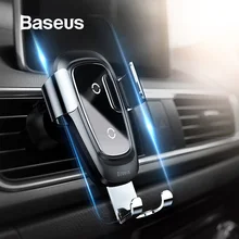 Baseus Qi, беспроводное зарядное устройство, автомобильный держатель для телефона для iPhone 11Pro, samsung, держатель для мобильного телефона, подставка, крепление на вентиляционное отверстие, Гравитационный автомобильный держатель