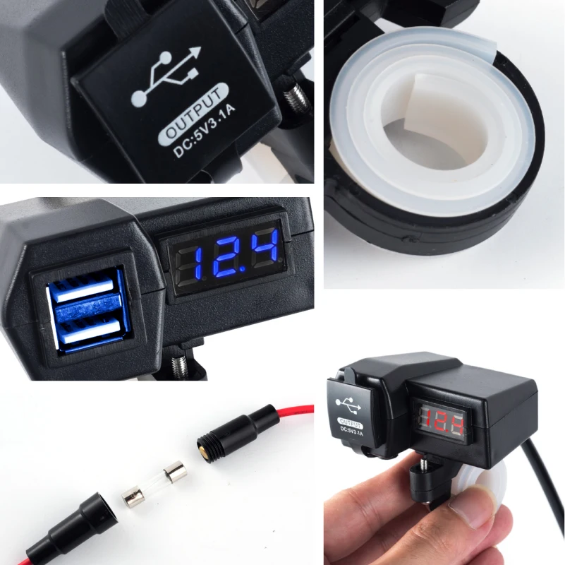 Водонепроницаемый USB адаптер для мотоцикла 12 24 В 4 2 А|Кабели адаптеры и разъемы| |