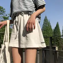 Aliexpress - Shorts Women Solid Embroidery Letter Oversize Loose Stylish Wide Leg Casual Korean Style Chic Drawstring Simple Female Shorts