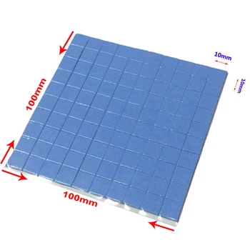 

High Quality 100mm*100mm*1mm 0.5mm 1.5mm 2mm Blue GPU CPU Heatsink Cooling Conductive Silicone Pad Thermal Pad