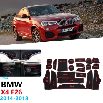 

Anti-Slip Rubber Gate Slot Cup Mat For BMW X4 F26 2014 2015 2016 2017 2018 Door Groove Mat Accessories Car Stickers Coaster