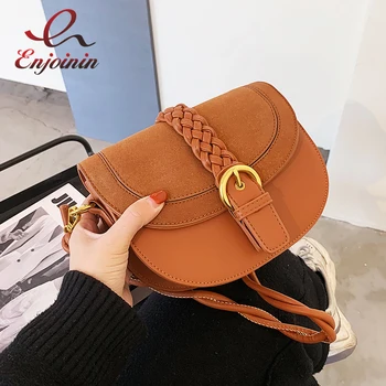 

Frosted Stitching PU Leather Retro Saddle Bag Ladies Underarm Bag Trend Winter Women Messenger Bag Ladies Shoulder Bag