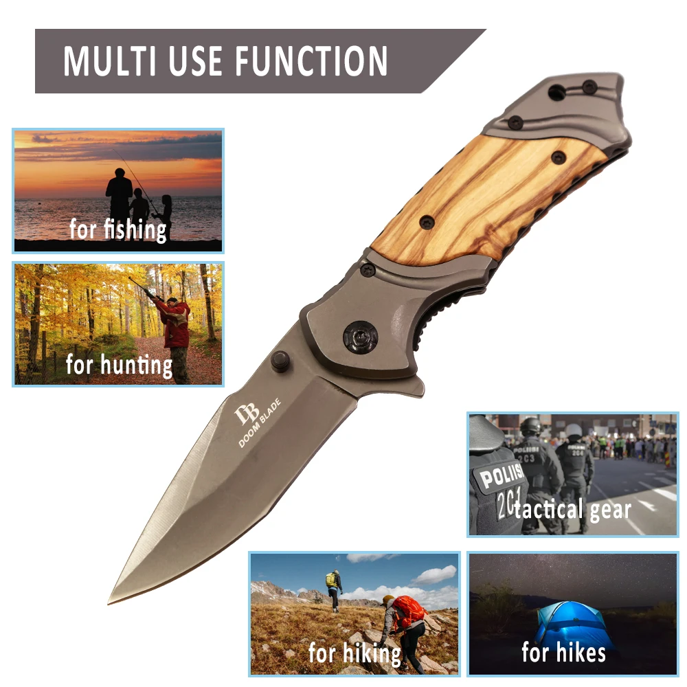 Складной нож карманный резец 57HRC высокой твердости для кемпинга скалолазания