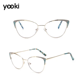 

Fashion Glasses Frame Eyewear Prescription Eyeglasses Women Cat Eye Myopia Optical Korean Glasses Alloy Frame GLF5005