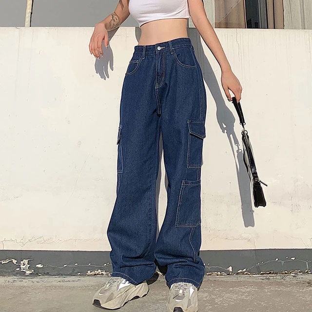 Pantalon De Jogging Baggy Pour Fille - Taille Haute élastique Avec Nœud - Jean Large Décontracté Pour Adolescente - 2
