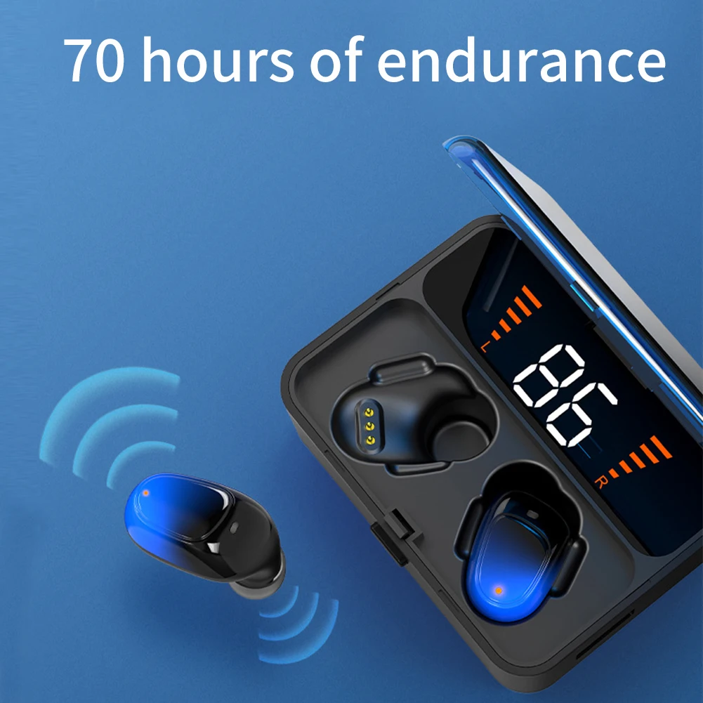 Дисплей питания Bluetooth наушники с шумоподавлением Беспроводные наушники с зарядным устройством музыкальное Спортивное сенсорное управление Автоматическое Сопряжение