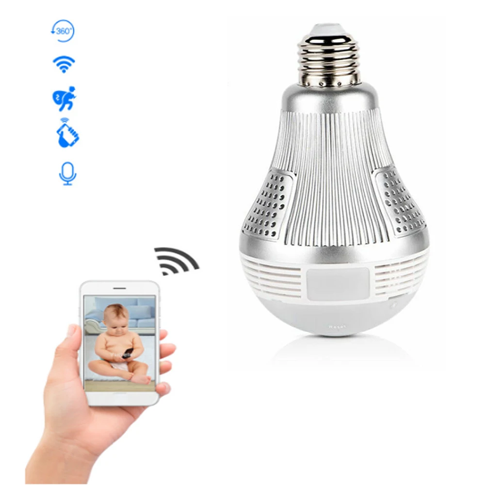 

LED Light IP Camera 360 Degree 960P Wireless Panoramic Home Security Security WiFi CCTV Fisheye Bulb Lamp Two Ways Audio