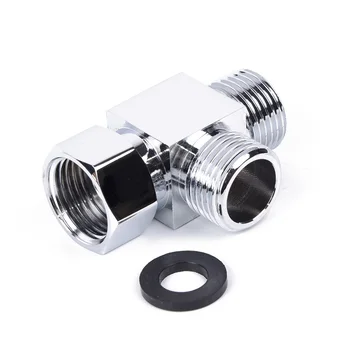 

Brass 3 Way Water Diverter Adapter Quickly Installation Bathroom Shower Bidet Angle Replacement Valve Connector