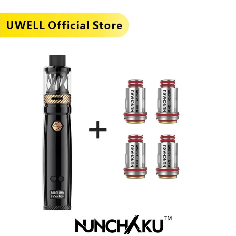 UWELL NUNCHAKU Kit & Coil Set 5 80 Вт с емкостью мл 18650 батареей или USB зарядкой (без батареи)