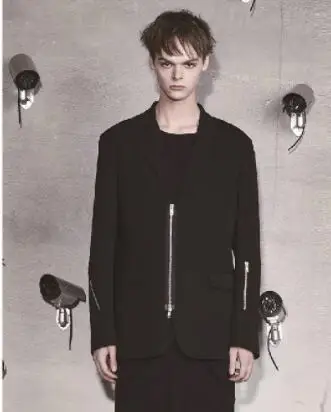 suit jacket S-6XL! мужские модные костюмы тонкие на молнии на заказ простые - Цвет: suit jacket